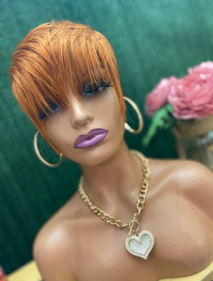 GLUELESS WiG color:burnt orange