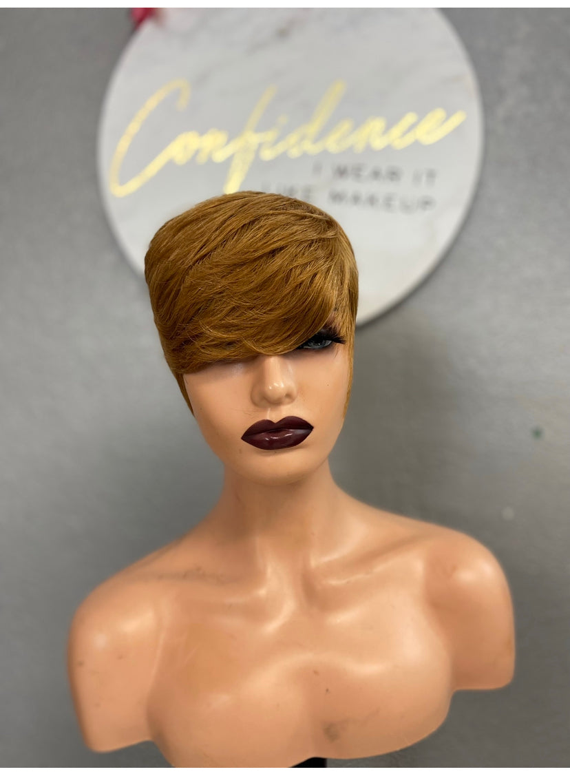 #30 honey blonde 100%human hair pixie wig